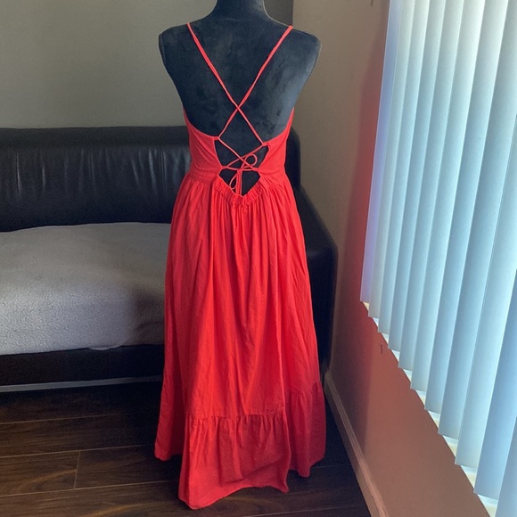 XIRENA Red Torch Lena Button Cotton Maxi Dress - Picture 8 of 14